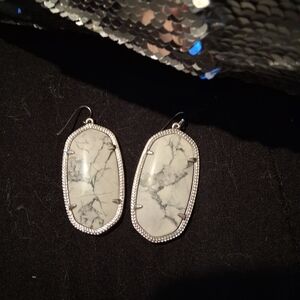 Kendra Scott Silver and Marble Earrings
